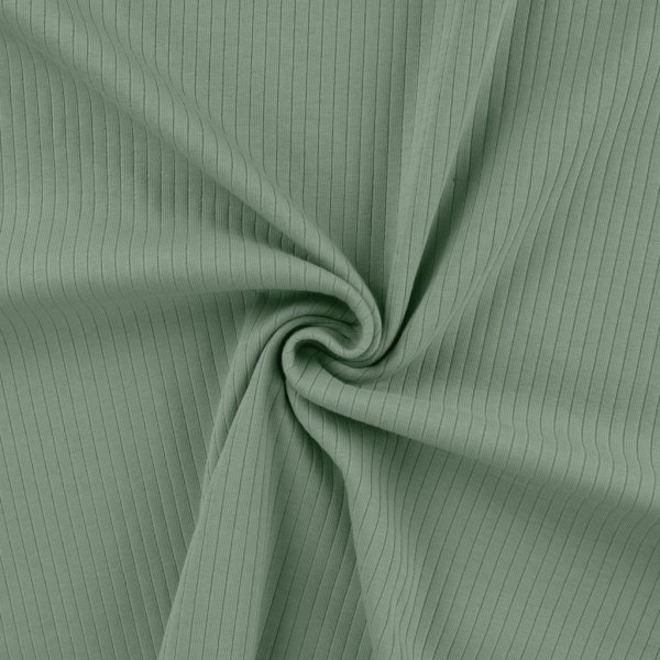 Baumwolljersey Rippjersey uni dusty mint